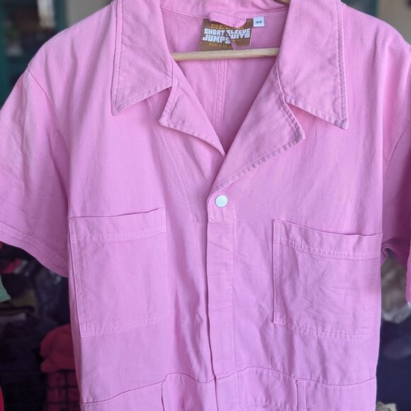 Big Bud Press Short-Sleeve Jumpsuit in Bubblegum Pink - Picture 2 of 2